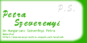 petra szeverenyi business card